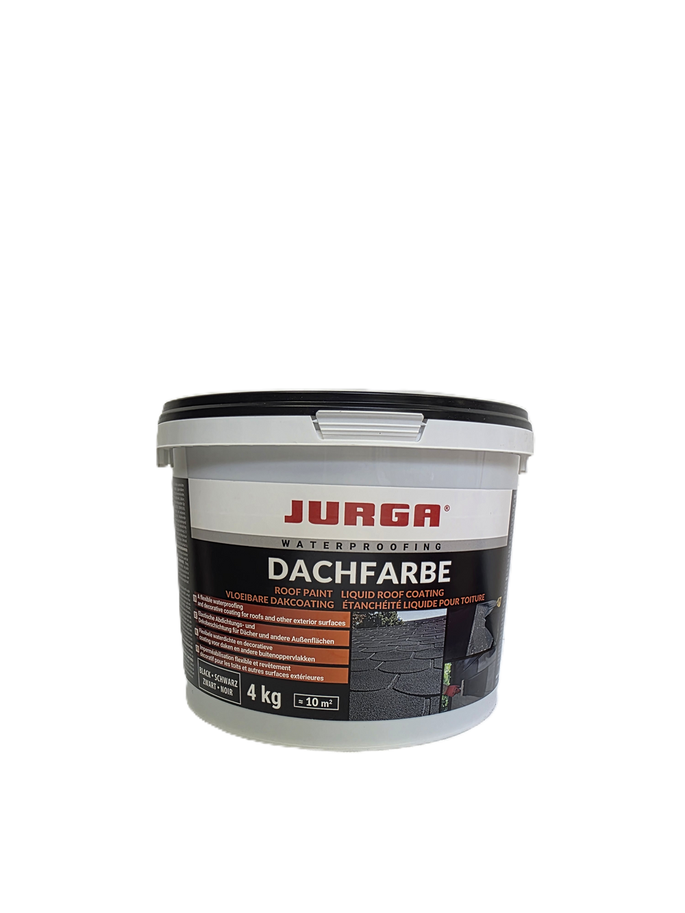 JURGA VLOEIBARE DAKAFDICHTING 4KG ZWART | ELASTISCHE DAKCOATING EN WATERDICHTINGSCOATING