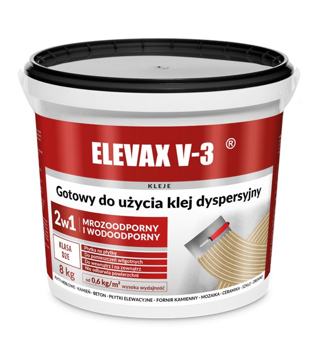 Jurga ELEVAX V-3  4kg | Gebruiksklare Dispersielijm D2E voor Tegels, OSB en Tegel over Tegel